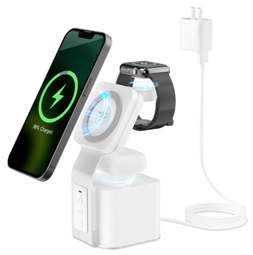 3-in-1 Bluetooth Speaker With Phone, Earphones, And Watchwireless Charger