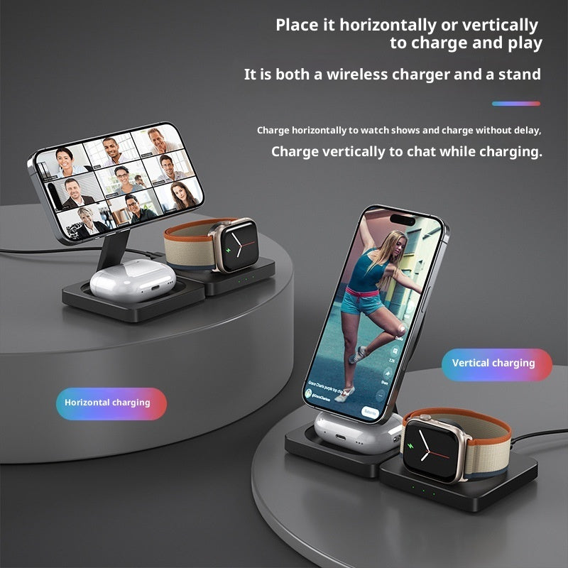Three-in-one Wireless Magnetic Fast Charger