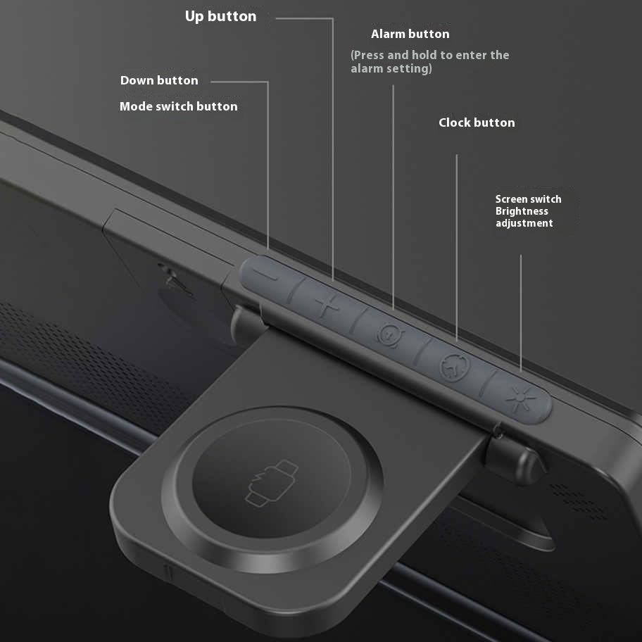 Magnetic Charging Digital Clock Folding Five-in-one Wireless Charger