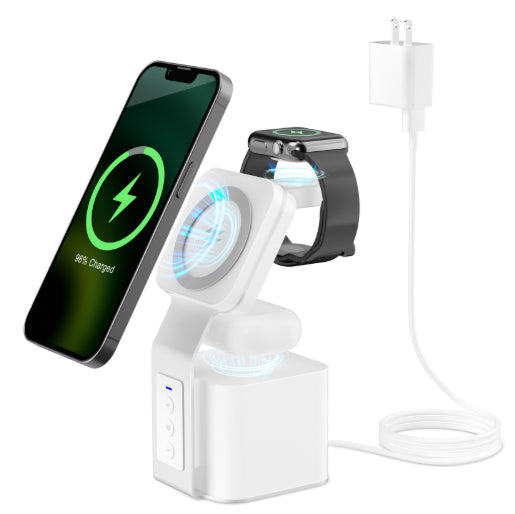 3-in-1 Bluetooth Speaker With Phone, Earphones, And Watchwireless Charger